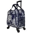 thumbnail image 2 of World Traveler 815501-212 18 in. Prints Spinner Carry-On Luggage, Navy White Flowers, 2 of 6