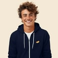 thumbnail image 4 of Dalix Hot Dog Embroidered Zip Hoodie Fleece Long Sleeve Pocket Warm Soft Mens in Navy Blue S Small, 4 of 5