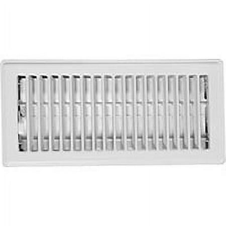 Imperial 4-inch x 10-inch White Steel Painted Louvered Floor Register & Vent Rectangular