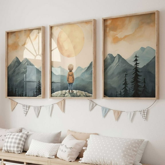 Luvia Adventure Toddler Decor Set Of 3, Vintage Nursery, Boys Room, Perfect For Boys Bedroom Or Playroom, Modern Wall Decor Set 3 Prints 8x12 UNFRAMED