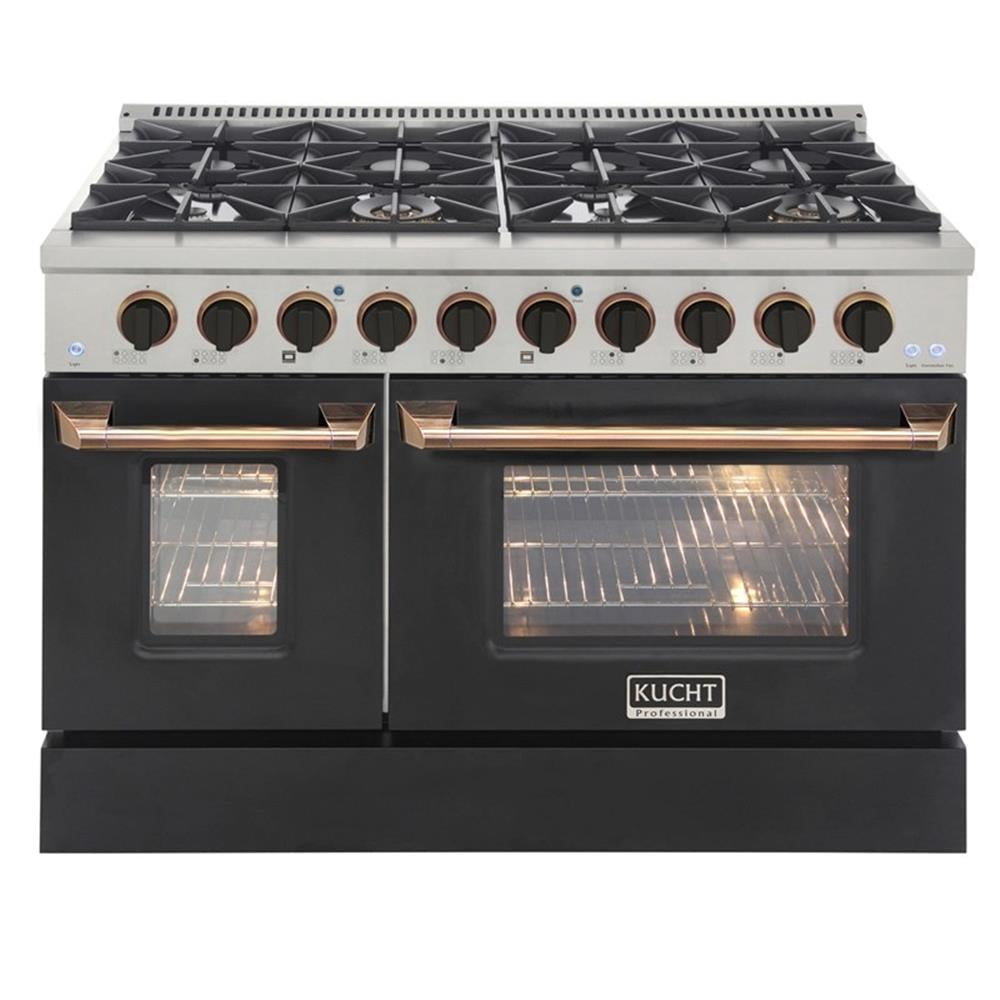 Pemberly Row 48" 6.7 cu. ft. Dual Fuel Range for Natural Gas in Black and Gold