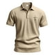 thumbnail image 5 of Blusa y camisa de manga corta con cuello vuelto para hombre, color liso, moda de verano, estampado informal, manga corta, botones, cuello vuelto, bolsillo, camisa de poliéster para hombre, 5 of 9