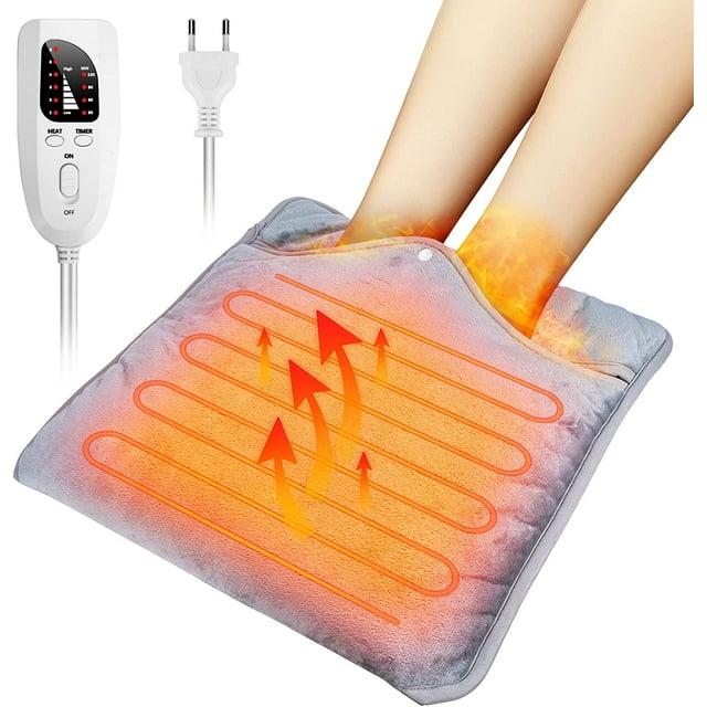 Electric Foot Warmer Heated Footmuff Heated Pad 6 Heating Modes 4 Timer Auto Shut Off Electric Foot Warmer Machine Washable for Women Men