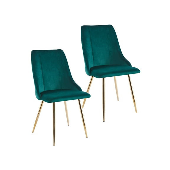 Porthos Home Pella Dining Chairs, Velvet, Gold Chrome Legs (Set of 2)