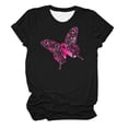 thumbnail image 4 of Womens Tops Casual T Shirts Cancer Awareness Month Inspiring Pink Ribbon Graphic Dressy Clothes Black, 4 of 4