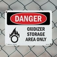 thumbnail image 4 of Oxidizer Storage Area Only OSHA Danger Rigid Plastic Sign 18 Inch x 12 Inch - 10 Pack, 4 of 8