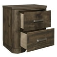 thumbnail image 7 of Rustic Brown Finish 4pc Bedroom Queen Bed Nightstand Dresser Mirror Set Transitional Style Clipped Corners Wooden Furniture, 7 of 7
