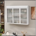 thumbnail image 2 of 3 Door Arched Wall Mounted Glass Cabinets for Kitchen, Living Room and Bathroom(White), 2 of 13
