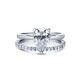 thumbnail image 2 of BERRICLE Sterling Silver Solitaire Wedding Engagement Rings 1.8 Carat Pear Cut Cubic Zirconia CZ Ring Set for Women, Rhodium Plated Size 10, 2 of 15