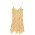 thumbnail image 4 of Raenseen Women's Sequins Tassel Dance Costume Samba Rumba Tango Dance Dress 1920s Flapper Cocktail Gold One_Size, 4 of 8
