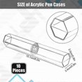 thumbnail image 3 of 10 Pcs Acrylic Pen Boxes Clear Ballpoint Pen Case Pencil Gift Box Pen Storage Container Hexagon Single for School Office, 3 of 5