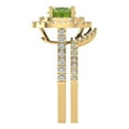 thumbnail image 3 of 1.8 ct Brilliant Round Cut Natural Peridot 14K Yellow Gold Halo Solitaire with Accents Engagement Bridal Wedding Ring Band Set size 10.25, 3 of 7