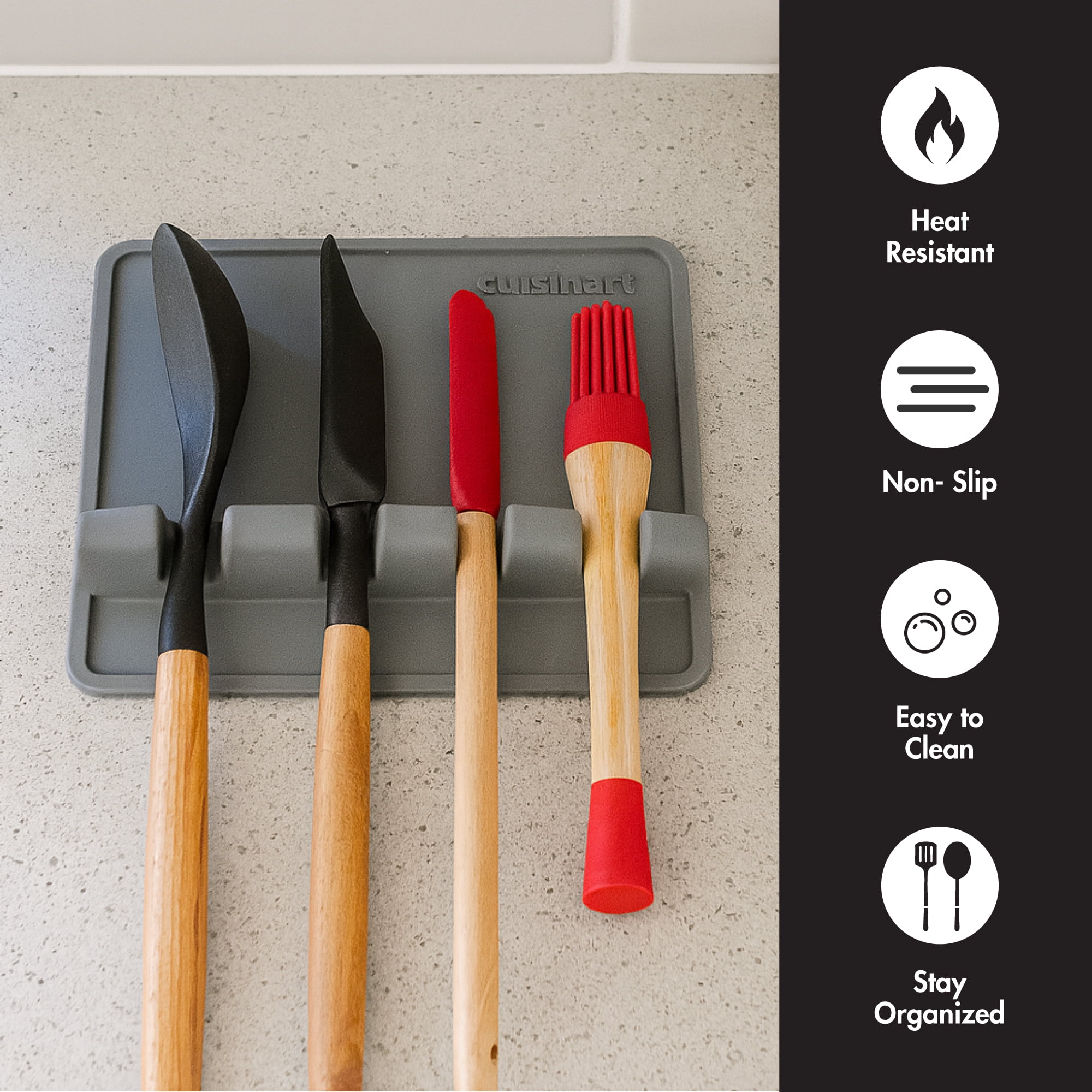 Cuisinart Silicone Utensil Rest, Holds 4 Utensils