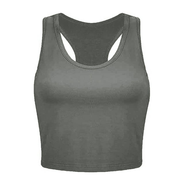 GDREDA Débardeurs Athlétiques pour Femmes, Imprimé Lever de Soleil, Sans Manches, Gris Foncé, S