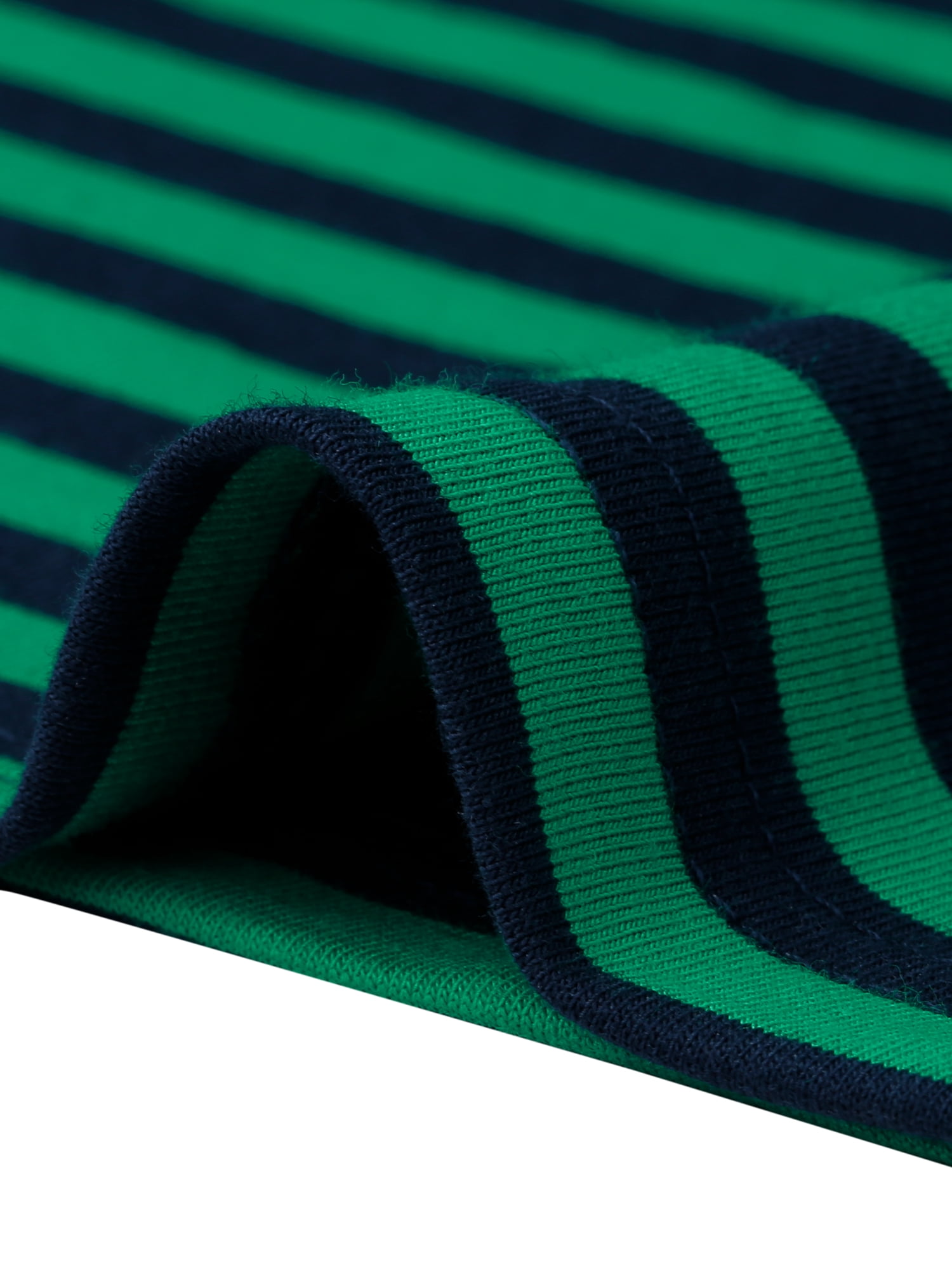 DARING DIVA Women's Striped Long Sleeve Cotton Crew Neck Tees M Green Striped