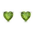 thumbnail image 3 of Clara Pucci 1.5Ct Natural Peridot Heart Cut VVS1 Screw Back Stud 14k Solid hypoallergenic Gold Designer Earrings For August, 3 of 7