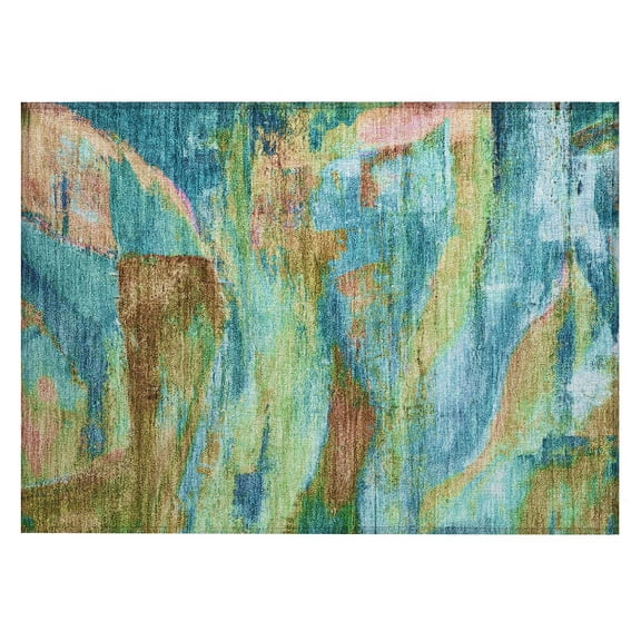 Dalyn Rugs Machine Washable Indoor/Outdoor Chantille ACN2040 Teal 1'8" x 2'6" Rug