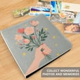 thumbnail image 4 of FORMRS 3 Ring Photo Album 4"x6" Self Adhesive Large Capacity PU Leather Cover, Stars Flower, 4 of 8