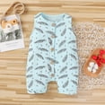 thumbnail image 3 of MANHUJI Toddler Girl Clothes Romper Infant Linen Boys Button Outfits Summer Baby Jumpsuit Boys Romper&Jumpsuit Baby Sleepers Newborn Pajamas Baby Girl 6-9 Month Sleepers (Blue,100), 3 of 6