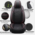 thumbnail image 3 of Car Seat Covers Full Set Fit for Jeep Cherokee 2014-2025 Waterproof Leather 5 Seat Covers Automotive Seat Cushion Seat Protectors with Airbag Compatible (Black&Redline), 3 of 8