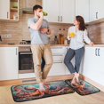 thumbnail image 6 of Dailycode 2 Pcs Kitchen Rug Set Non Slip Absorbent Soft Floor Mats for Kitchen Bathroom Octopus in Bottom Sea 19.7"x27.6"+19.7"x47.2", 6 of 7