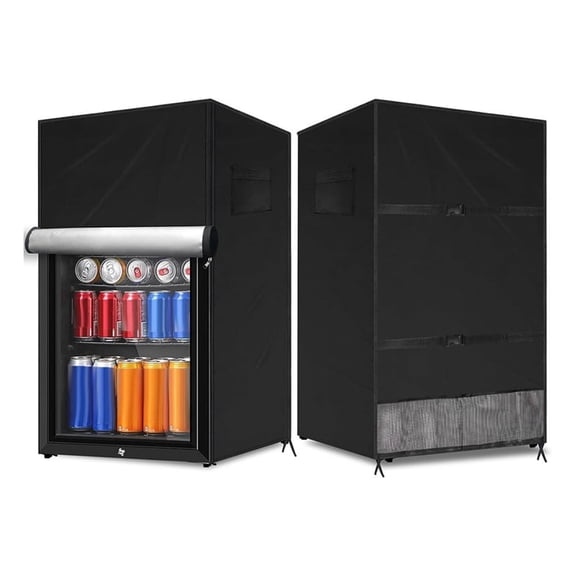Outdoor Refrigerator Cover, Waterproof Upright Mini Upright Freezers Cover, Beverage Beer Refrigerator Protection Cover