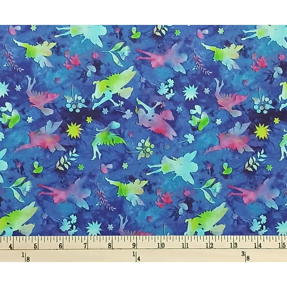 Cotton Down The Fairy Path Whimsical Cotton Fabric Print by the Yard D145.12