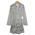 thumbnail image 4 of Eiffel Tower Paris Night Robe Long Sleeve V Neck Robe With Belt Women's Sleepwear Dresses, 4 of 9
