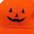 thumbnail image 6 of yunLCZ halloween hat women Halloween Pumpkin Baseball Caps Unisex Adjustable Embroidery Pumpkin Face Dad Hat Cotton Cute Trucker Cap Photography prop Halloween hat Polyester,Cotton Orange M, 6 of 8