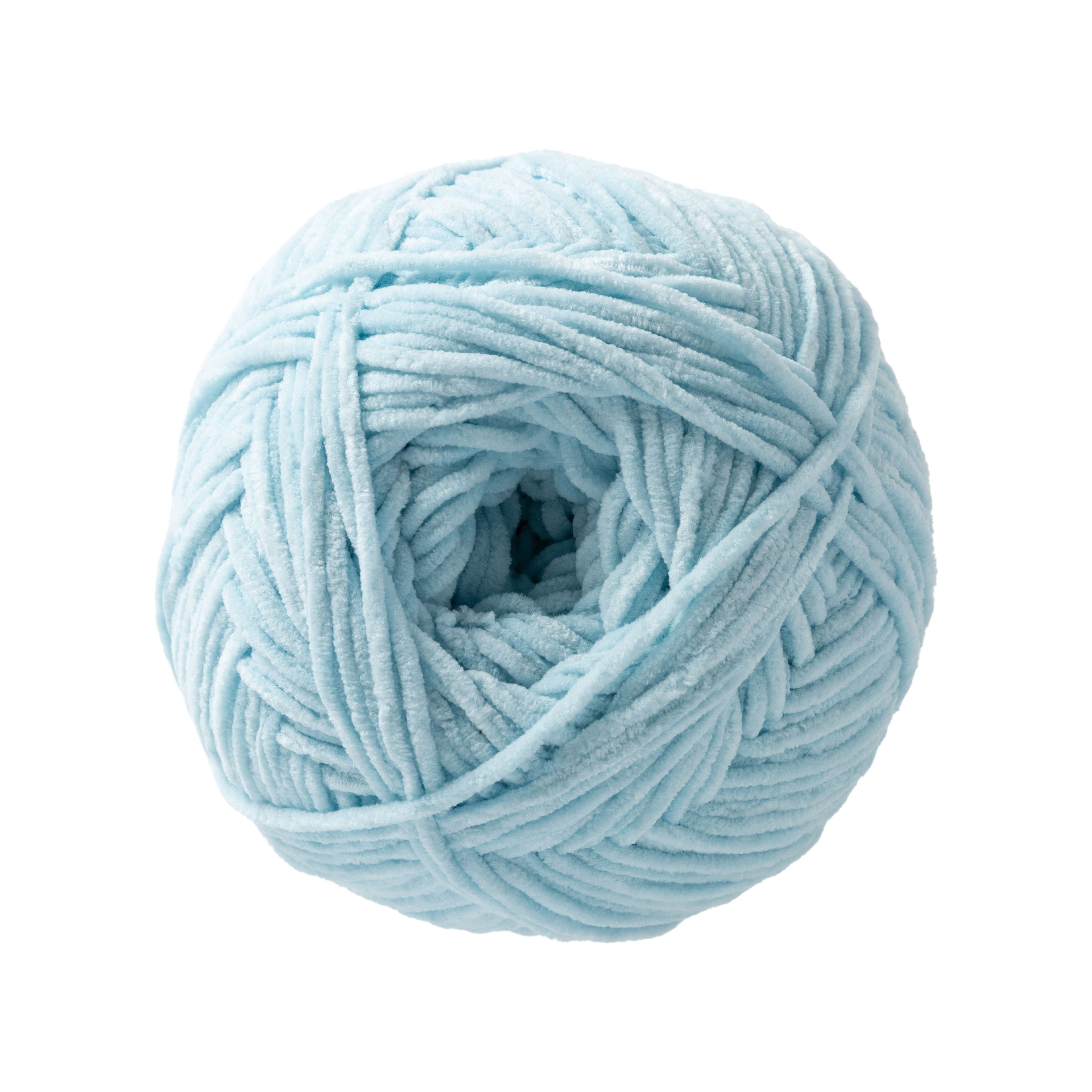 Loops & Threads Blue Bird Skinny Chenille Yarn - Medium Weight Yarn for Knitting, Crochet, Weaving, Arts & Crafts, 12 Pack