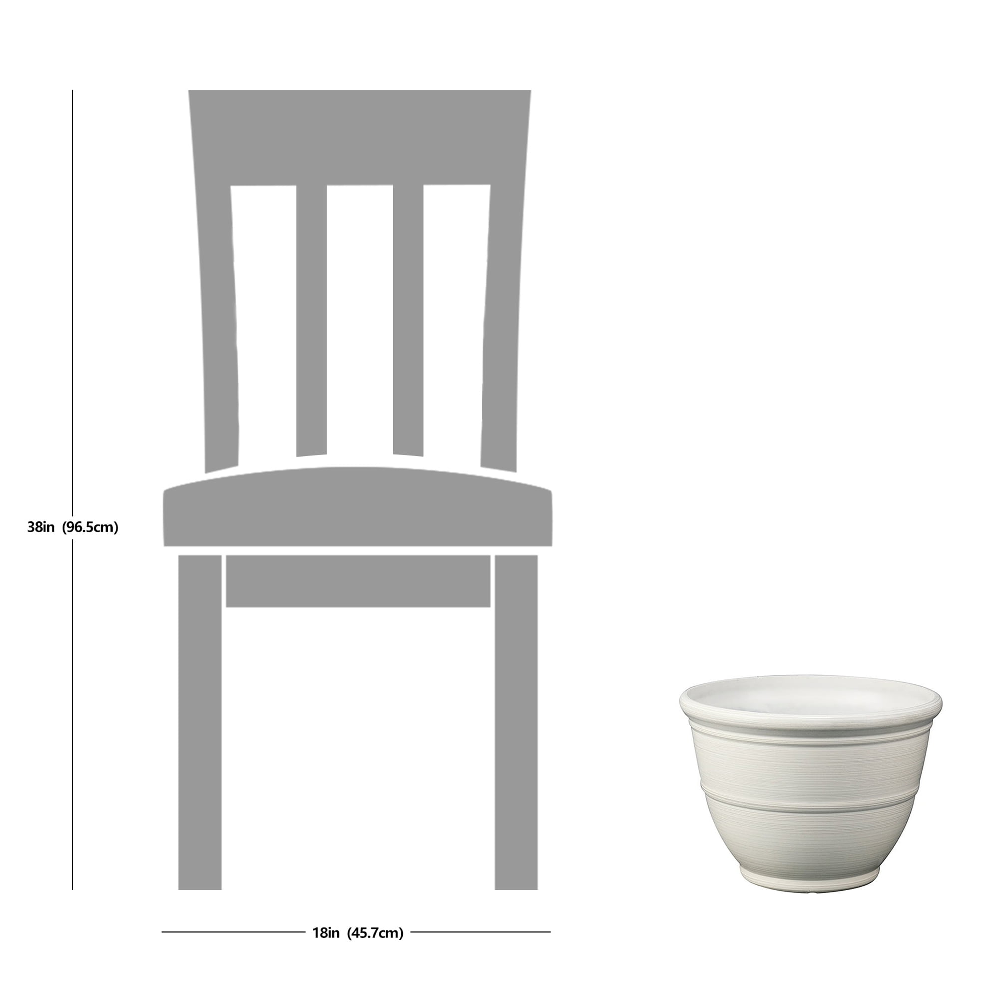 Mainstays 14" D x 10" H Ferenza White Recycled Resin Planter
