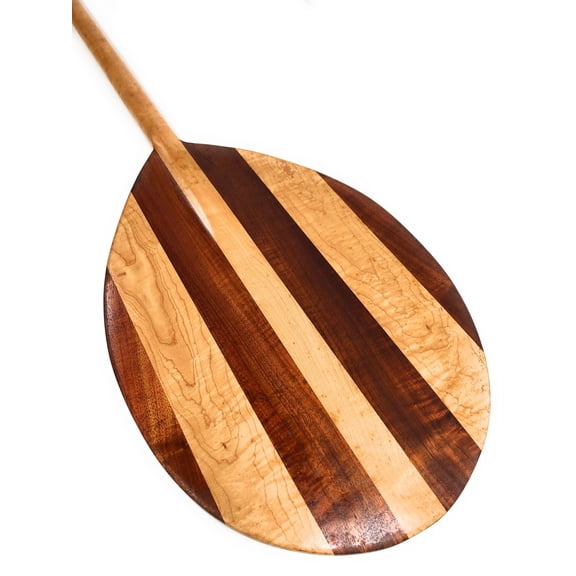 Curly Koa Outrigger Paddle 50" w/ Maple Inlays T-Handle - Made in Hawaii - | #koa933