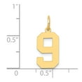 thumbnail image 3 of 14K Yellow Gold Charm Pendant Themed 9 20 mm 8 Medium Polished Number, 3 of 3