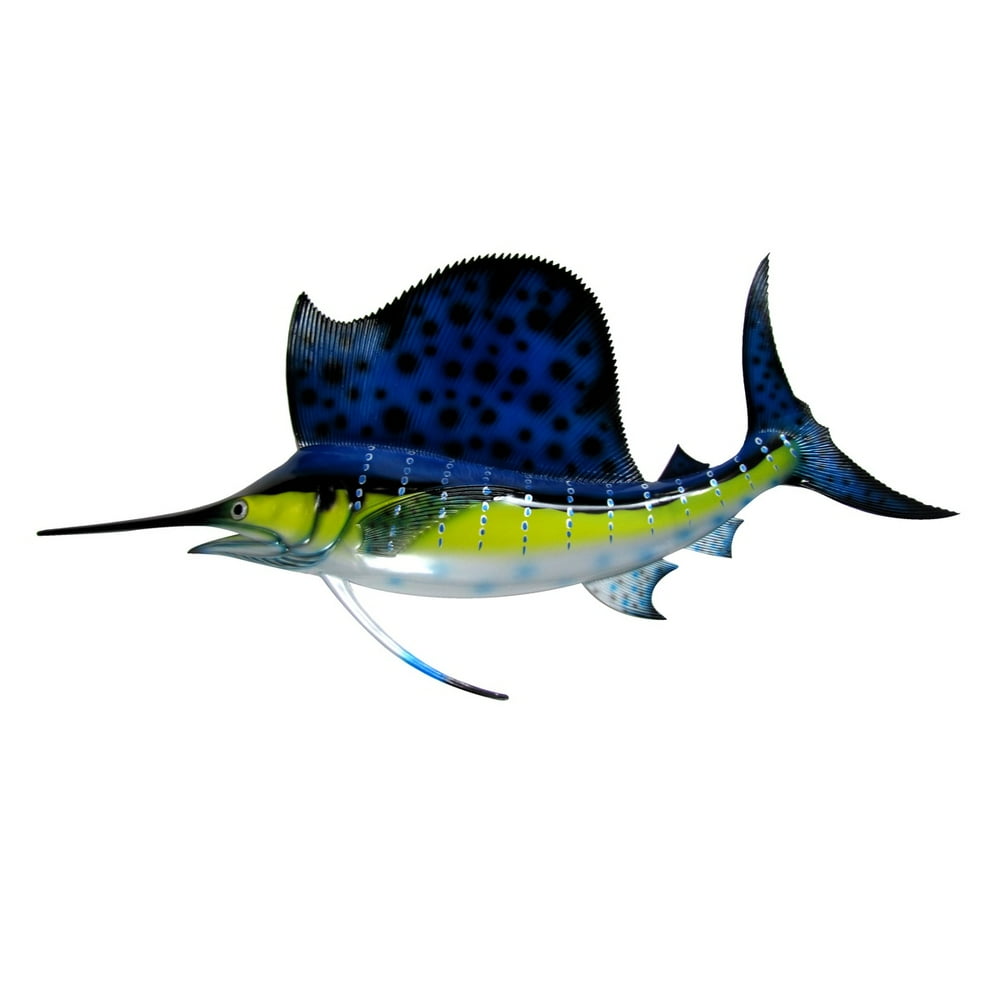 Giant 48" Florida Striped Blue Sailfish Saltwater Fish Wall Mount