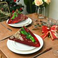thumbnail image 3 of GZHJMY Christmas Cloth Napkin Holly Flower Leaves Snowflake Kitchen Dining Table Decor for Family Gathering Dinner Napkin Festive Holiday Seasonal Winter Gift 6 Pack 20" × 20", 3 of 6