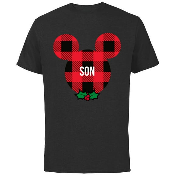 Disney Mickey Mouse SON Holiday Family - Short Sleeve Cotton T-Shirt for Adults - Customized-Black