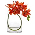 thumbnail image 1 of Nearly Natural A1023-OG Cymbidium Orchid Artificial in Glass Vase - Orange, 1 of 2