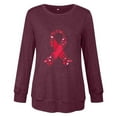 thumbnail image 5 of Nfurl Women Blessed Breast Cancer Ribbon Graphic Tees Shirts Long Sleeve Cancers Awareness T-shirts for Breast Cancer Survivor Gifts Wine S, 5 of 5
