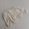 thumbnail image 4 of FAOWME Boys Girls Clothes Hoodies Zipper Sweatshirt+Trouser Casual 2Pcs White 0-3 Months, 4 of 7