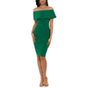Xscape Womens Petite Off-The-Shoulder Sheath Dress, Green, 6P