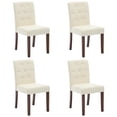 thumbnail image 2 of Juego de 2 Sillas de Comedor Tapizadas – Respaldo Alto con Botones, Patas de Madera Resistentes, Ribete de Tachuelas, Tela de Lino Suave, Asiento Acolchado Cómodo para Comedor, Cocina, 2 of 11
