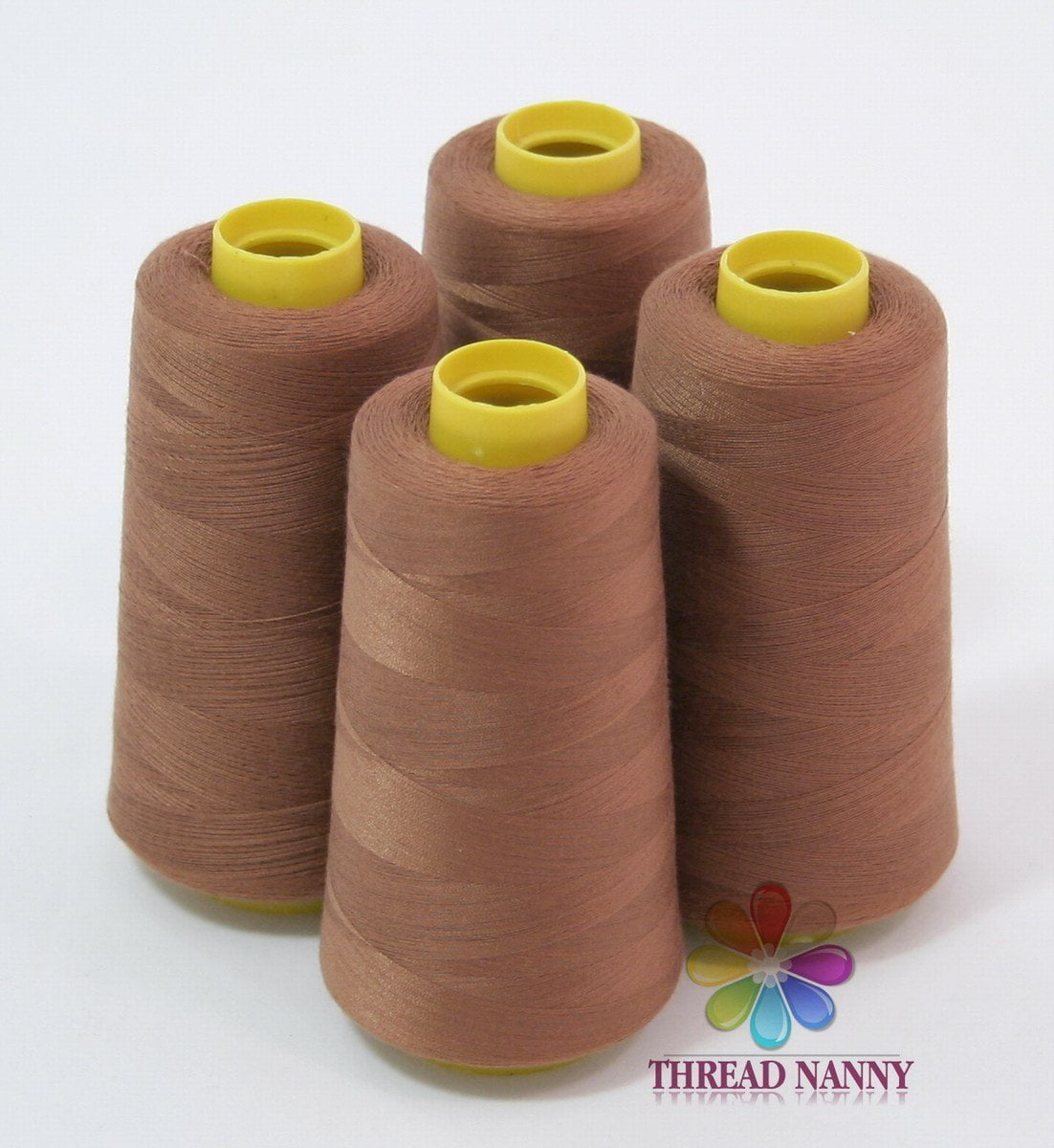 4 Large Cones of Polyester threads for Sewing Quilting Serger GOLD Color from ThreadNanny 3000 yards each 