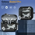 thumbnail image 2 of TECH CIRCLE Compatible with Samsung Galaxy Buds 3 Case & Galaxy Buds 3 Pro Case, Full Body Shockproof Rugged Secure Lock Clip Hard Shell Protection Camouflage Case with Carabiner,Gray, 2 of 11