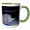 Green/White, variant on 3drose, Image of Graceful Blue Abstract, Tassel and Ribbon, Class of 2023, 11oz Mug