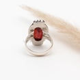 thumbnail image 3 of Vintage Oxidized Garnet Ring for Women Oval Cut Gemstone 925 Sterling Silver Ring Handmade January Birthstone Ring Size US 9, 3 of 4