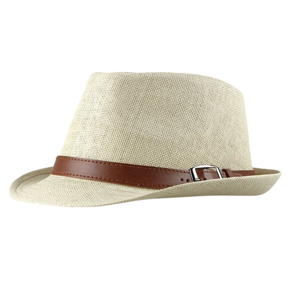 Unisex Summer Straw Structured Packable Sun Summer Beach Hat Cuban Trilby Hat
