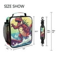 thumbnail image 5 of ALAZA Dinosaur Skating Lunch Box Insulated Lunch Bag Reusable Thermal Cooler Tote School Picnic, 5 of 6