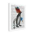 thumbnail image 2 of Fab Funky 'Penguin and Fish Hat Book Print' Canvas Art, 2 of 3