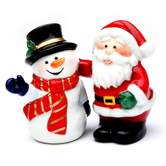Santa  with Snowman  Salt & Pepper Shaker