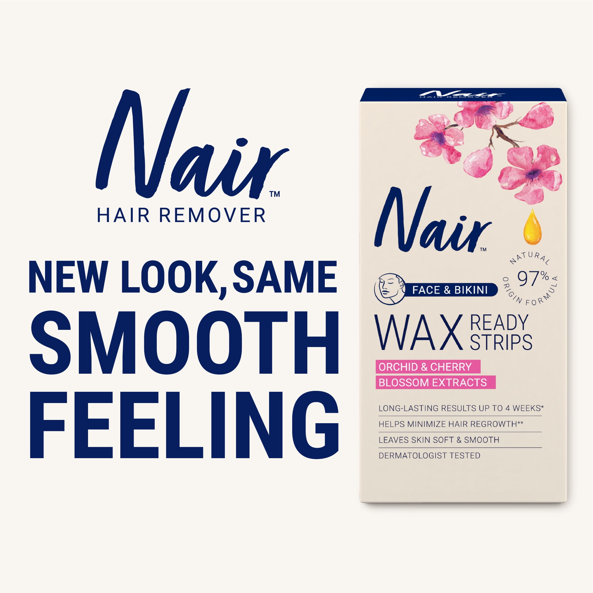 Nair Hair Remover Wax Ready-Strips for Face & Bikini, 40 CT Nair Hair Remover Wax Ready-Strips for Face & Bikini, 40 CT